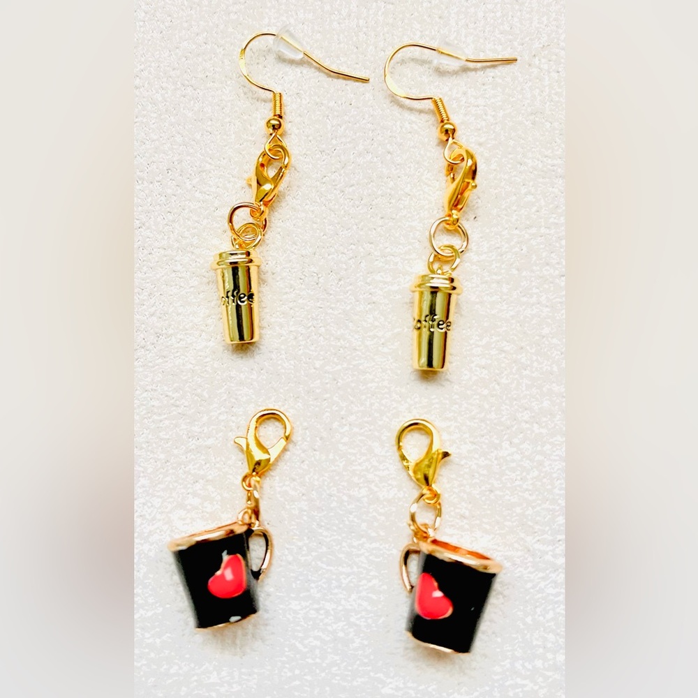 NWT HANDMADE PAIR OF EARRINGS WITH EXTRA PAIR OF CHARMS